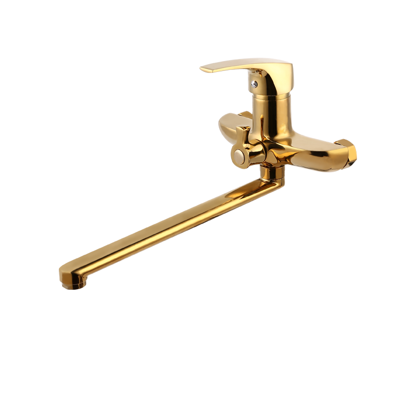 Flat top split kitchen - shower golden faucet 