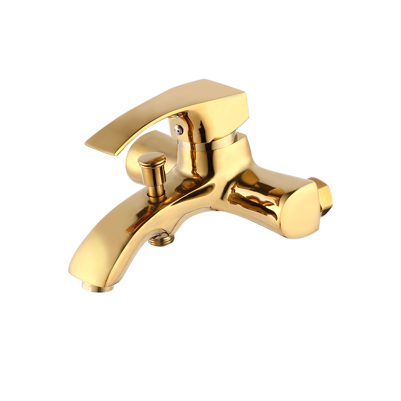 Golden shower bath faucet