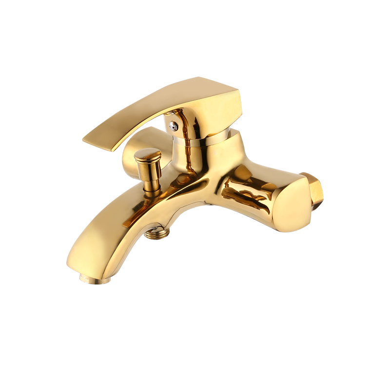 Golden shower bath faucet