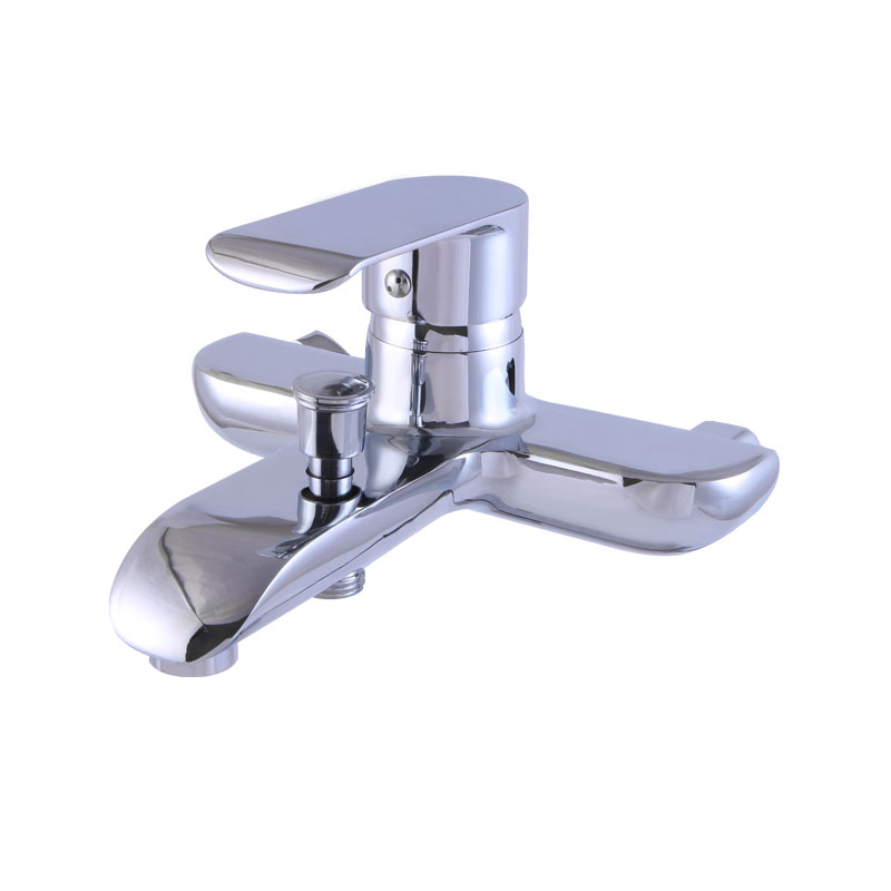 Flat curved triplex faucet