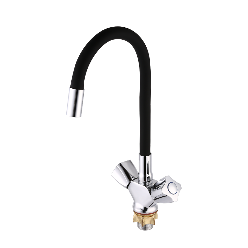 Square ram's horn recipe handwheel with coloured universal tube with feet Vegetable basin faucet