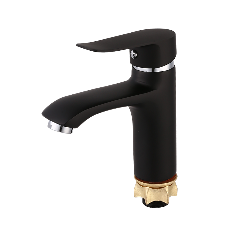 Black single hole faucet