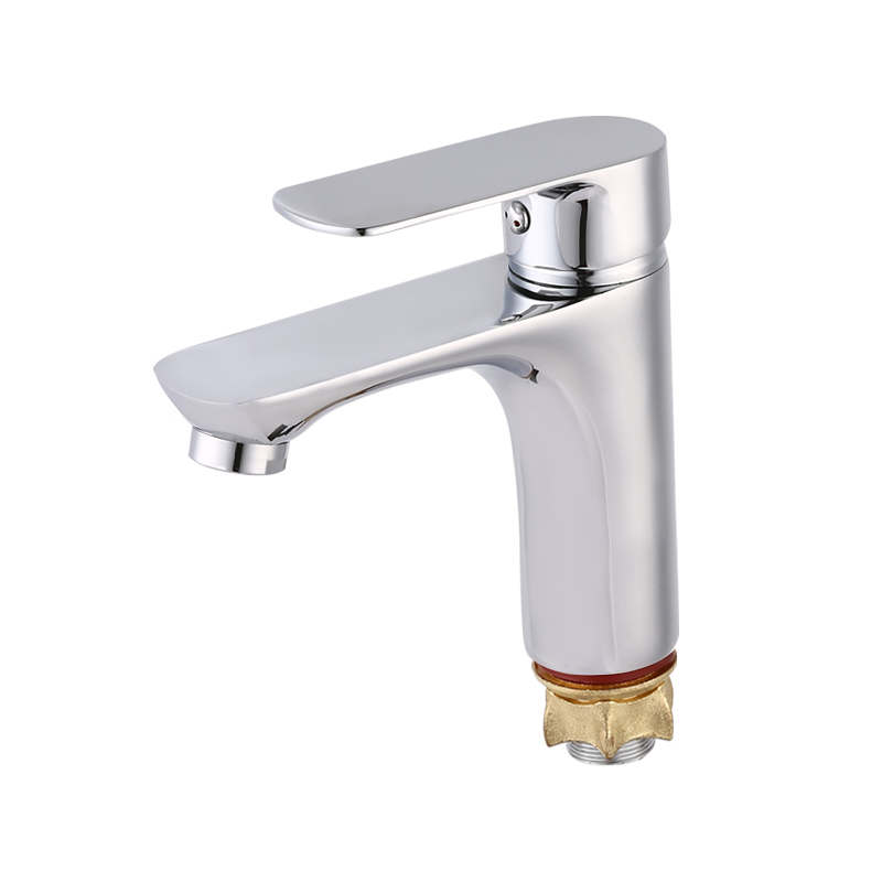 Flat fruit handle with foot - single hole electroplated faucet