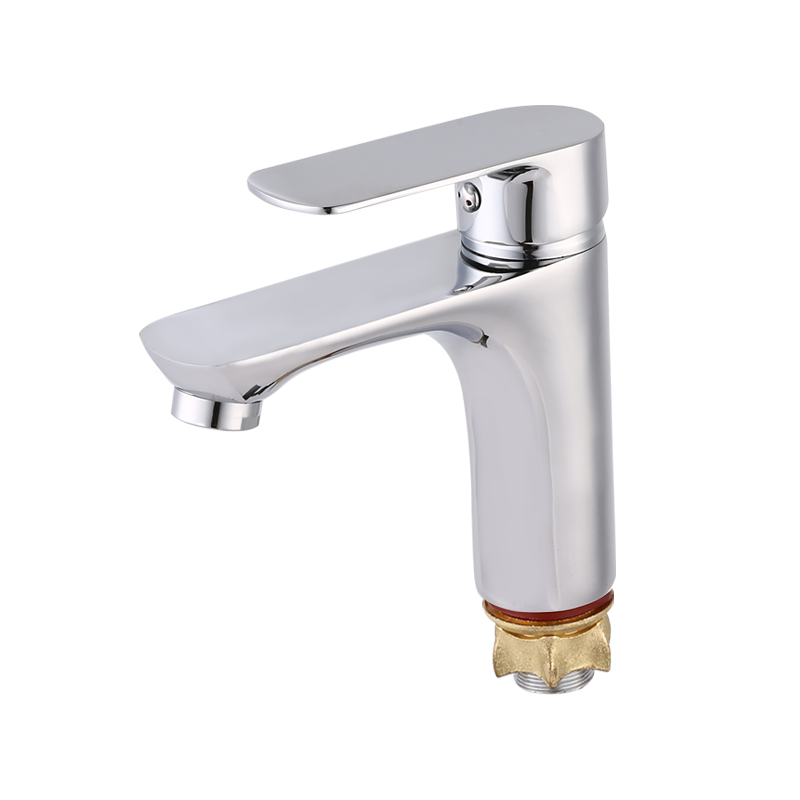 Flat fruit handle with foot - single hole electroplated faucet